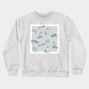 Border collie dog pattern grey Crewneck Sweatshirt